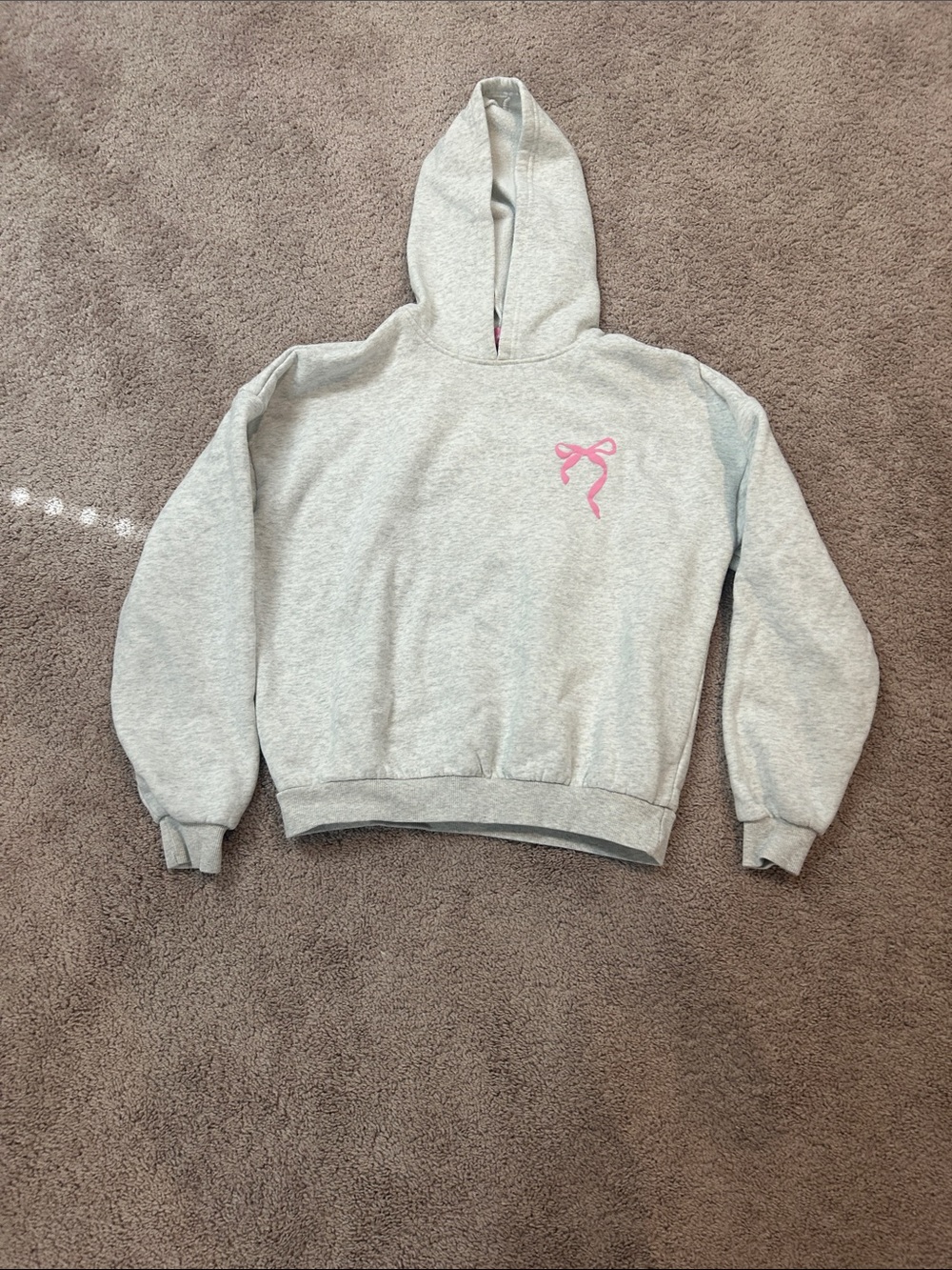 Edikted Light Grey Sasha bow hoodie size XS
